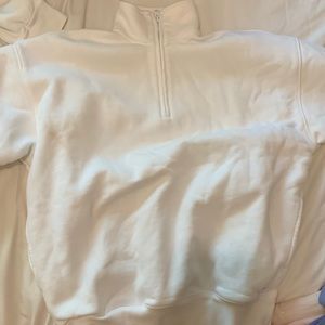 aritzia TNA white quarter-zip